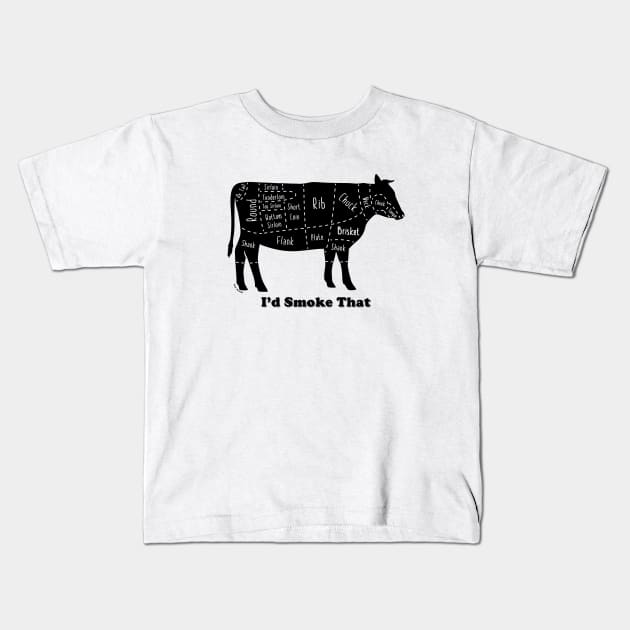 I'd smoke that (Black) [Rx-TP] Kids T-Shirt by Roufxis